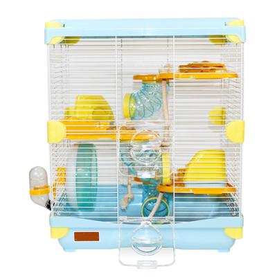 China Breathable Manufacturers Supply Cream Hamster Cages Hot-selling Splice Rich Equipment Hamster Villa Three Storey Cage for sale