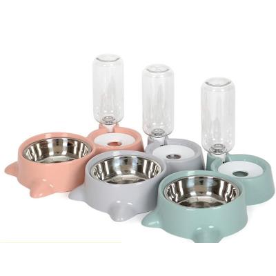 China 2021 Sustainable Hot Selling Pet Feeder Smart Automatic Pet Bowl Slow Feeding Water Dispenser With Stainless Dog Bowl for sale