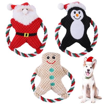 China Viable Wholesale Bear Snowman Maker Santa Claus Dog Christmas Squeaky Plush Toys for sale