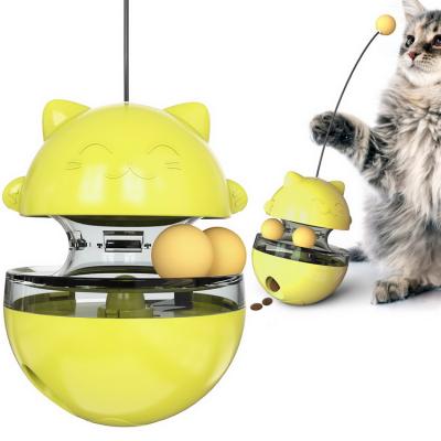 China Viable Manufacturer Wholesale Tumbler Interactive Cat Toy Flipped Ball Bucket Funny Cat Stick for sale