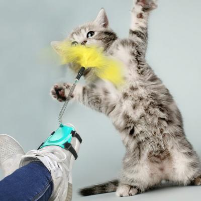 China Wholesale High Quality Interactive Funny Sticks Cat Feather Toy Multicolor Viable Factory Game for sale