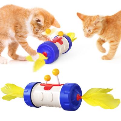 China Amazon Riddle Cat Toy Happy Turntable Electronic Pet Viable Smart Interactive Funny Toys Hot Selling for sale