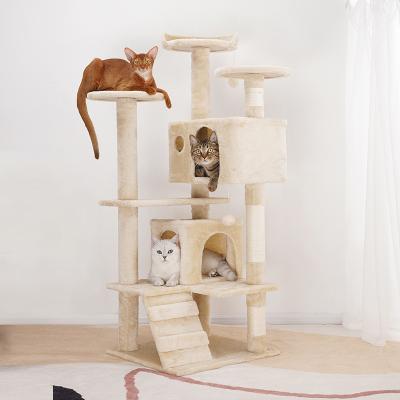 China Breathable Home Style Natural Hot Selling Amazon Pet Sisal Striping Post Cherry Blossoms Straw Cat Tree Houses for sale