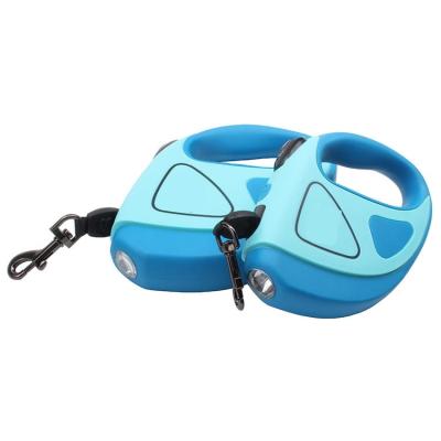 China Padded Wholesale Small Medium And Large Dog And Heavy Pets Walking Retractable Leash With Led Flashlight for sale