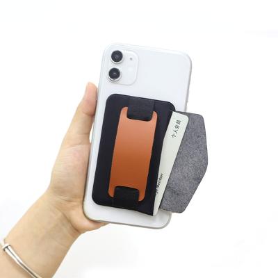 China Vintage Stock Cell Sticker Cell Phone Case Card Holder Logo With Elastic Finger Grip Stick To Wallet Phone for sale