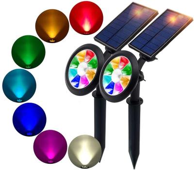 China IHUAlite Waterproof Outdoor Garden 7 Colors Landscape 9 LED Solar Rechargeable Outdoor Solar Park Light for sale