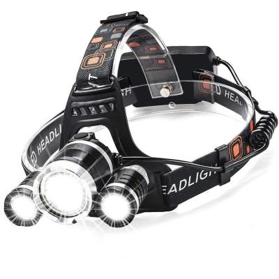 China IHUAlite 10W T6 LED 18650 Battery Outdoor Convenient 3 LED Rechargeable Head Lamp for Hunting Camping Mount Hiking Fishing for sale