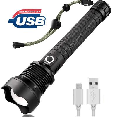 China IHUAlite 20W 1800 Lumens XHP70 Zoom USB Rechargeable LED Flashlight Camping Aluminum Tactical Torch for sale