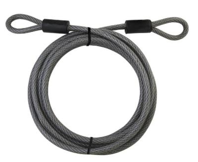 China Braided Steel Wire Rope Assemblies Master Lock Cable With Looped Ends 15 Ft Long for sale