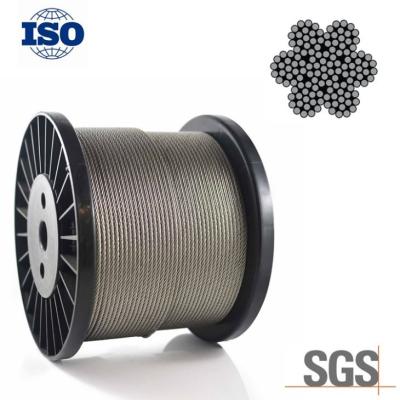 China Flexible 304 4mm Stainless Steel Wire Rope 6x19S IWRC Bright Surface For Engineering for sale