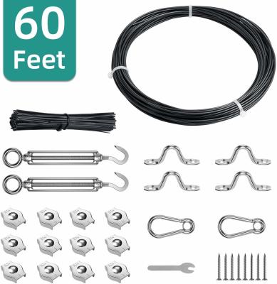 China Black Vinyl Coated Stainless Wire Rope Assemblies For Backyard Patio And Pool for sale