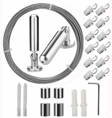 China 5 Meters Window Curtain Stainless Steel Wire Rope Assemblies With 20 Clips for sale