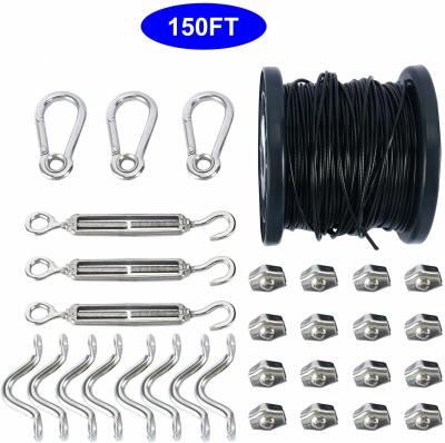 China String Suspension Kit Outdoor Wire Rope Cable Assemblies 150 FT Length for sale