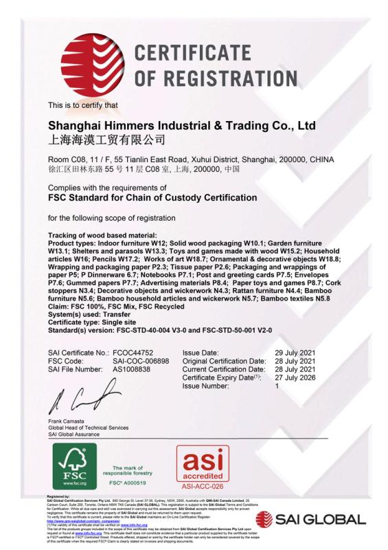 FSC - Shanghai Himmers Industrial & Trading Co., Ltd.