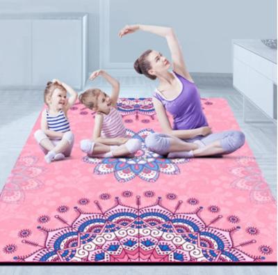 China Non-slip Sweat Absorption Yoga Mat Strip Bottom Gymnastics Dance Multiple Mat People/OEM Non-slip Large Width Natural Suede for sale