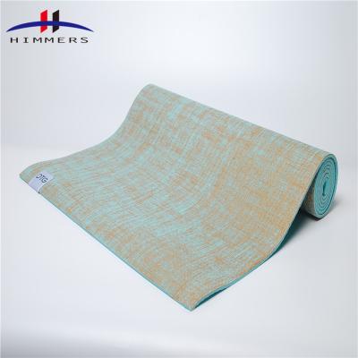 China Canvas Material Yoga Mat Exercise Pad Mat Nature Yoga Mat Thickness Jute OEM JUTE+PVC Non-slip PVC Yoga Mat for sale