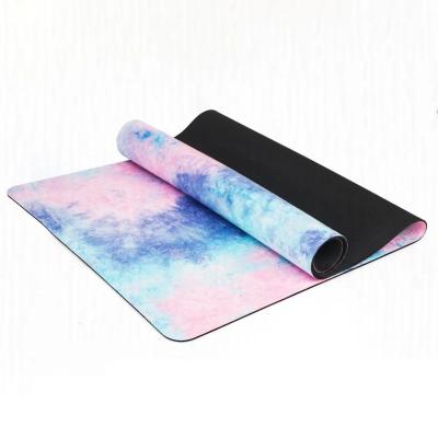 China Non-slip Diet Home Mat Body Building Fitness Gym Pilates Exercise Mat Durable Natural Rubber Yoga Suede Pad for sale