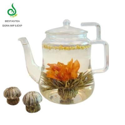 China 100% Best Lily Mushroom Osmanthus Flavor Tea Ball Lychee Flowering Tea Balls Handmade Flower Shape Blooming Tea Handmade Artistic Flower Tea for sale