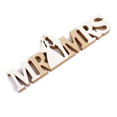 China Wooden Table Decoration MR&MRS Ornament Wedding Decoration for sale