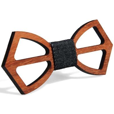 China Custom wood wooden bow tie for men for sale