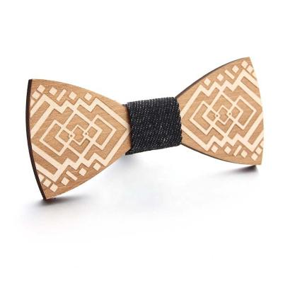 China Cheap custom made wooden men's wooden bow tie for sale