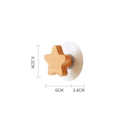 China Behind Doors/On Walls Creative Star Shaped Beech Wood Wall Hook for sale