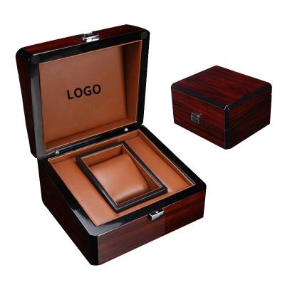 China Box For Luxury Custom Logo Wooden Watch Box Pu Leather Watch Inside Packing Box for sale