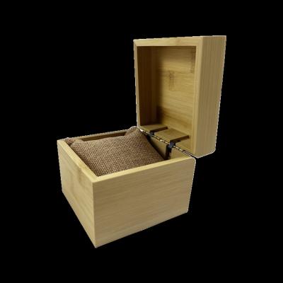 China Box For Watch Square Premium Bamboo Watch Box Case With Pillow for sale