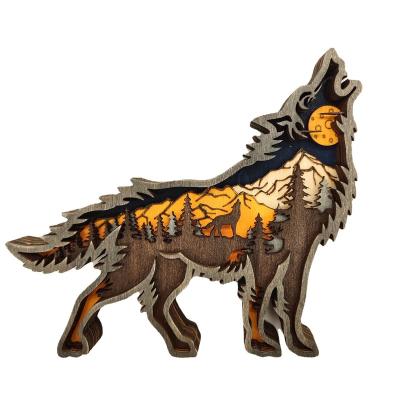 China 3D Ornament Carving Ornaments Wolf Ornaments Creative Home Decoration for sale