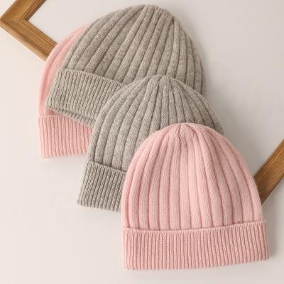 China Winter COMMON custom hat cashmere women logo embroidery luxury fashion knit rib baby super soft kids beanie hats ny for sale