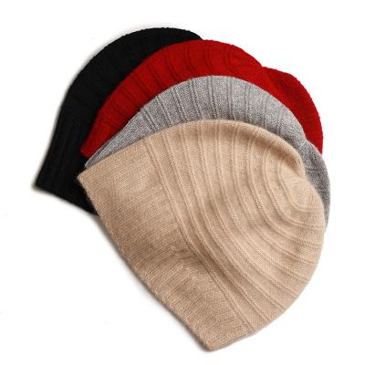 China Cashmere Beanie Hat COMMON Pure Wool Custom Luxury Winter Fashion Knitted Women Bennie Hat With Custom Logo for sale