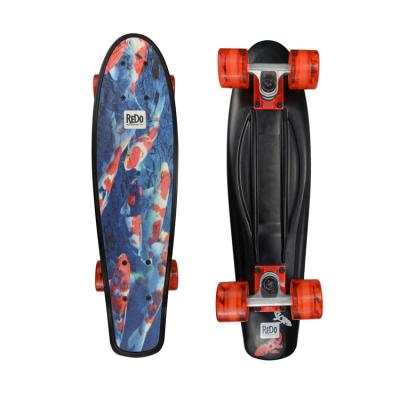China Single Rocker Kick Tail Cruiser Skateboard Mini Skate Board Baby Kids Children OEM Printing Toy Fish PP Plastic Mind Kid for sale