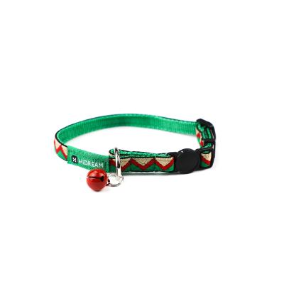 China Gepersonaliseerde Groene Zachte het Bijeenkomen van Fluweel Veilige Cat Breakaway Collar With Bell Plastic Gesp Te koop