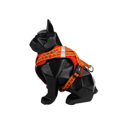 Cina Maglia reversibile elastica arancio del rivestimento dell'imbracatura per cani con la maniglia riempita toppe in vendita