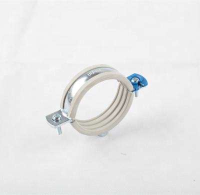 China Metal Galvanized Fitting Pipe Clamp German Type Pipe Clamp With Rubber Plastic Clip15-220mm And Blue White for sale