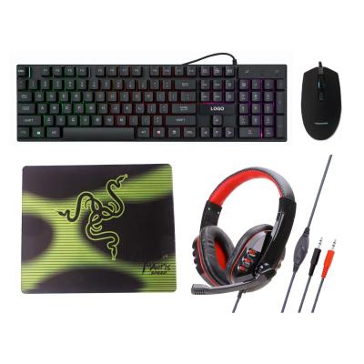 China Backlight Ambidextrous Cheap Game Combo, Mouse&Keyboard with LED Lihting, Mouse Pad&Headphone No LED Lighting for sale