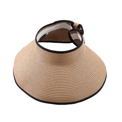 China 2022 New Sun Protection Sun Hat Summer Straw Hat Empty Top Portable Outdoor Fashion Barred Wild Brim Beach Hat Large for sale