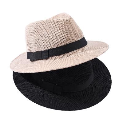 China Fashion\Comfortable\Durable 2022 Summer Sun Fedora Beach Hat Vacation Casual Panama Straw Wide Brim Beach Jazz Hats Unisex for sale