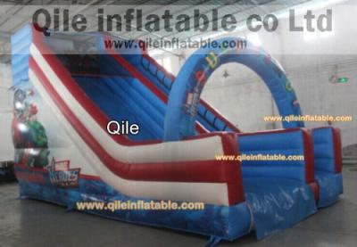 China birthday party qile adult slides full printing fun slide Hero alliance for sale