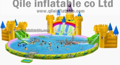 China double water pool with slides,inflatable water sports,inflatable swimming toys for sale