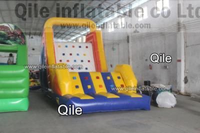 China Large-Scale Inflatable Rock Climbing Wall With Slde And Pool For Entertainment for sale