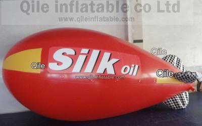 China 6m Long 0.20mm PVC / Inflatable Zepplin Inflatable Helium Blimp Inflatable Helium Balloon for sale