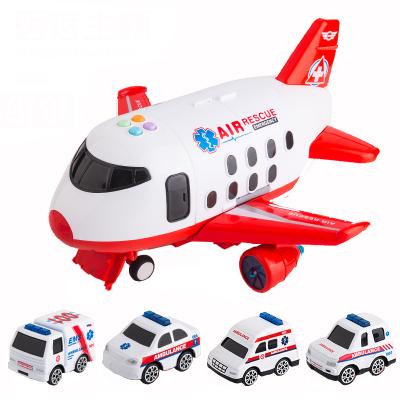 China Eco-friendly Lightweight Musical Children Material Airplanes Friction Vehicle Die Cast Die Cast Air Airplane Toys Diecast Free Set for sale