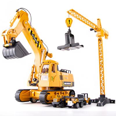 China Eco-friendly Alloy Material Hot Selling Diy Construction Machinery Engineering Truck Vehicle Plastic Toys Set For Children for sale