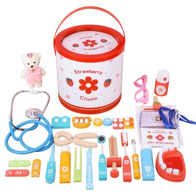 China Children's Medicine Accessory Set Nurse Medical Kit Simulation Family Wooden Doctor Toy Set Toy For Hospital Doctor Toy Set Pretend Play Kids Room for sale