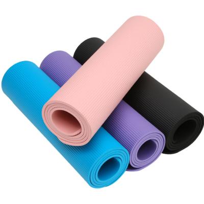 China Yoga Exercises 10mm 15mm Gym Exercise Mat NBR Yoga Mat Non Slip NBR Yoga Mat 15mm With Logo Printed for sale