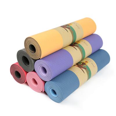 China Yoga Mat With Carry Strap Band Mat Anti Slip Custom Logo Yoga Exercise Band 6mm Amazon for sale