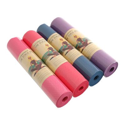 China 6mm Factory Tape Factory Yoga Mat Anti Slip Pilates Mat Logo Printed Tape Yoga Mat for sale