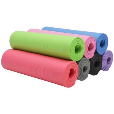 China Yoga Exercises Fitness Mat 10mm Thick NBR Logo Printed Custom Yoga Mat For Indoor Sports for sale