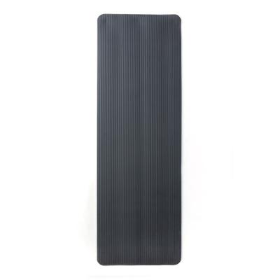 China Yoga Exercises Anti Slip Gym Pilates Yoga 8mm 10mm 15mm Mat Black Yoga Mat NBR With Adjustable Strap for sale